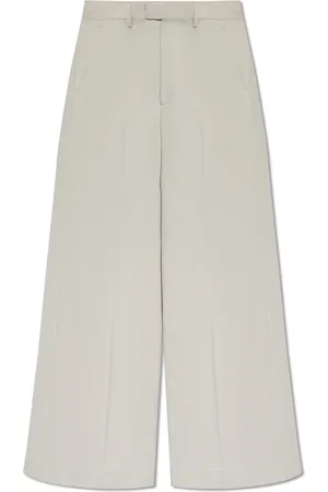 Vetements Bukser, Dame, Grå, S, Bomuld, Oversize plisserede bukser