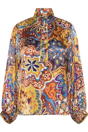 MOMONÍ Bluser & Skjorter, Dame, Flerfarvet, 2XS, Satin, Thierry Silkesatin Bluse