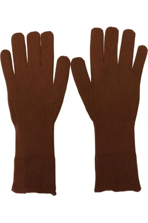Dolce & Gabbana Tilbehør, Herre, Brun, 9 IN, Cashmere, Cashmere Vinterhandsker med Logo Detalje