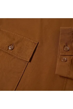ENGINEERED GARMENTS Sweathshirts & Hoodies, Herre, Brun, XS, Bomuld, Twill Cagoule Shirt Slibed Hoodie