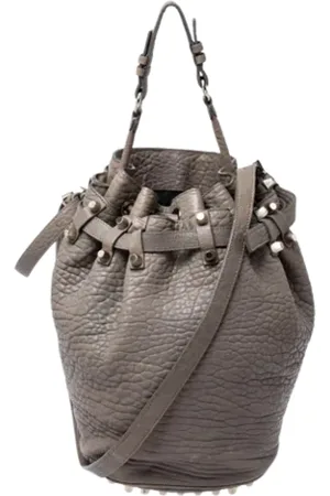 Alexander Wang Pre-owned, Dame, Grå, ONE SIZE, Uld, Pre-owned Laeder skuldertasker