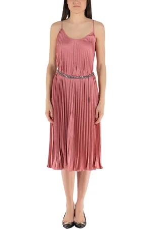 Michael Kors Kjole, Dame, Lyserød, XS, Polyester, Plisseret Slip Midi Kjole