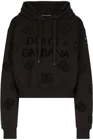 Dolce & Gabbana Sweathshirts & Hoodies, Dame, Sort, S, Uld, Hættetrøje med huller