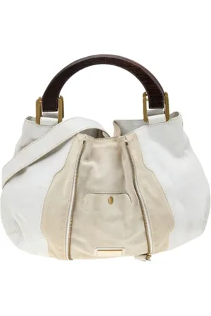 Jimmy Choo Pre-owned, Dame, Hvid, ONE SIZE, Uld, Pre-owned Stof hndtasker
