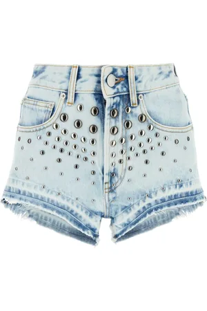 Alessandra Rich Shorts, Dame, Blå, W28, Uld, Denim Shorts - Stilfulde og Behagelige