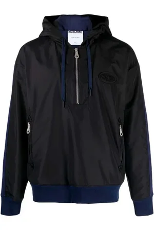Moschino Sweathshirts & Hoodies, Herre, Sort, M, Bomuld, Marineblå og Sort Hættetrøje