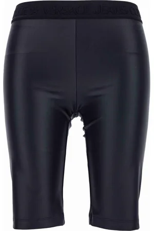 VERSACE Shorts, Dame, Sort, M, Uld, Skinny Fit Jegging med Lycra Shine