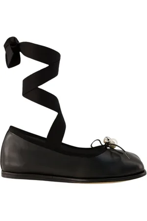 Simone Rocha Sko, Dame, Sort, 36 EU, Læder, Sorte Læder Heart Toe Ballerinas