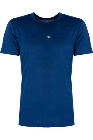 Champion Top, Herre, Blå, L, Uld, Klassisk Rund Hals T-Shirt