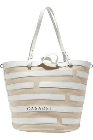 Casadei Taske, Dame, , ONE SIZE, Uld, Ecru Canvas Skuldertaske