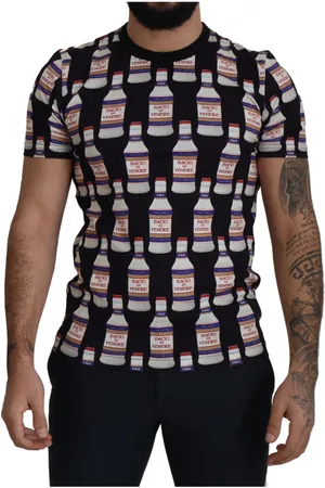 Dolce & Gabbana Top, Herre, Sort, S, Bomuld, Sort Bacio Di Venere Print T-shirt