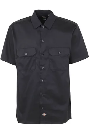 Dickies Skjorte, Herre, Sort, 2XL, Uld, Stilfulde kortærmede skjorter til mænd