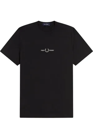 Fred Perry Top, Herre, Sort, S, Bomuld, Broderet Logo T-shirt