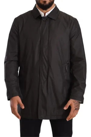 Dolce & Gabbana Jakke, Herre, Sort, XS, Polyester, Sort Polyester Herre Trench Coat Jakke