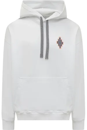 MARCELO BURLON Sweathshirts & Hoodies, Herre, Hvid, L, Bomuld, Optical Wings Hættetrøje