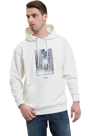 Throwback. Sweathshirts & Hoodies, Herre, Hvid, L, Uld, Klassisk Hættetrøje