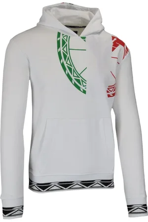 Carlo Colucci Sweathshirts & Hoodies, Herre, Hvid, XS, Herre SweatHættetrøje med Stort Frontlogo