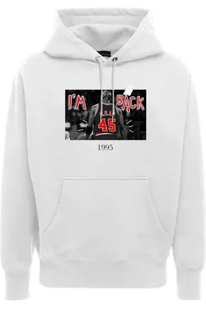 Throwback. Sweathshirts & Hoodies, Herre, Hvid, XL, Uld, Stilfuld Fleece Hættetrøje