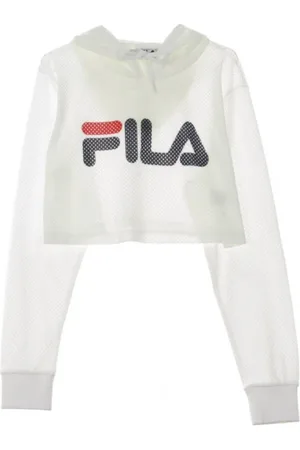 Fila Sweathshirts & Hoodies, Dame, Hvid, L, Kort letvægts Hættetrøje