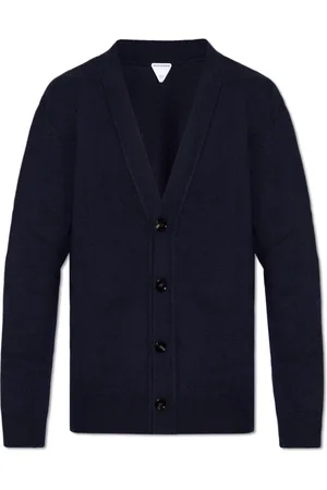 Bottega Veneta Strik, Herre, Blå, L, Cashmere, Cashmere Cardigan