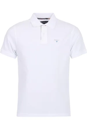 Barbour Top, Herre, Hvid, S, Bomuld, Hvid Tartan Polo Pique Kjole-S