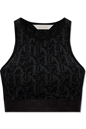 Palm Angels Top, Dame, Sort, M, Top med logo