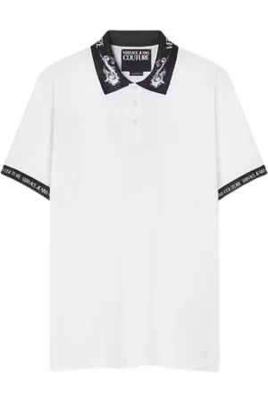 VERSACE Top, Herre, Hvid, XL, Uld, Vandfarve Polo Hvid