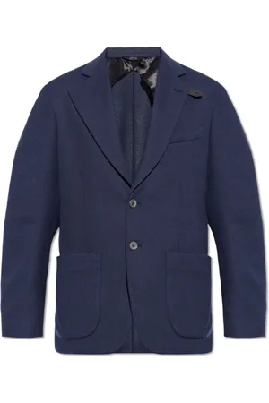BRIONI Jakke, Herre, Blå, XL, Bomuld, Blazer med hakrevers