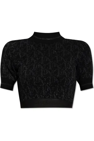 Palm Angels Top, Dame, Sort, M, Uld, T-shirt med logo