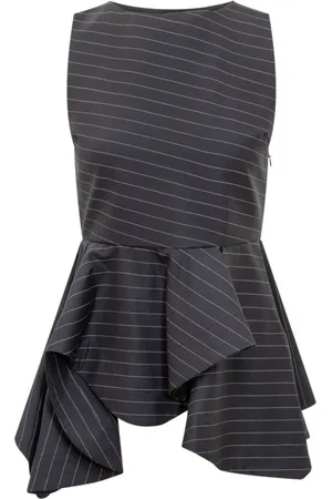 J.W.Anderson Top, Dame, Blå, M, Uld, Ærmeløs Peplum Top