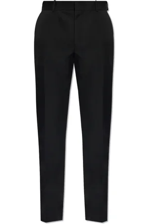 Alexander McQueen Bukser, Herre, Sort, L, Uld, Uld plisserede bukser