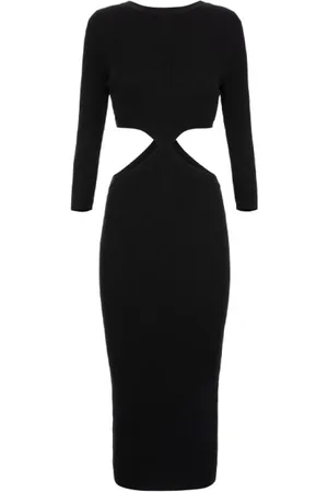 Elisabetta Franchi Kjole, Dame, Sort, M, Sort Cut-Out Midi Kjole