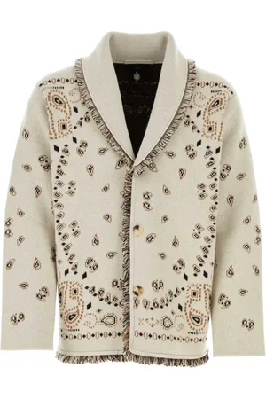Alanui Strik, Herre, , XS, Cashmere, Broderet Jacquard Bandana Cardigan