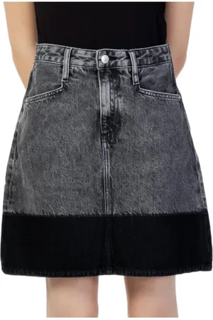 Calvin Klein Nederdel, Dame, Grå, W24, Bomuld, Sort nederdel til kvinder