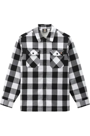 Dickies Skjorte, Herre, Sort, S, Bomuld, Ternet Blazer med Automatiske Knapper
