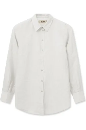Mos Mosh Bluser & Skjorter, Dame, Hvid, L, Linned, Klassisk Hvid Linnedskjorte