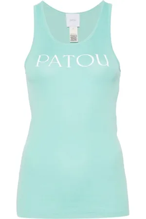 Patou Top, Dame, Grøn, S, Bomuld, Mintgrøn Ribbet Ærmeløs Top