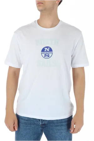 North Sails Top, Herre, Hvid, 2XL, Bomuld, Trykt Bomuld Rund Hals T-Shirt