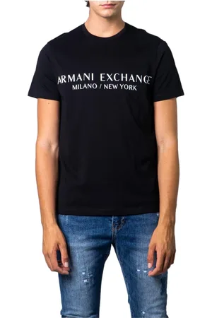 Armani Exchange Top, Herre, Sort, S, Bomuld, Sort Print T-Shirt