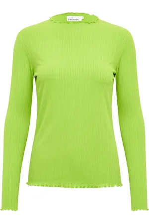 Karen by Simonsen Top, Dame, Grøn, M, Lys Limegrøn Langærmet T-shirt