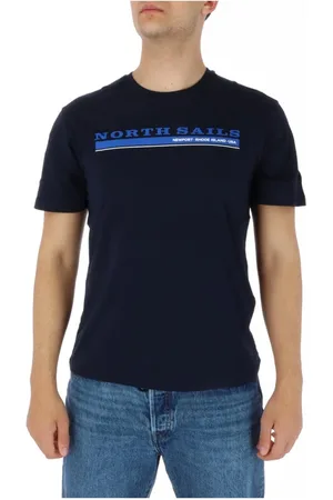 North Sails Top, Herre, Blå, 2XL, Bomuld, Blå Printet Herre T-shirt