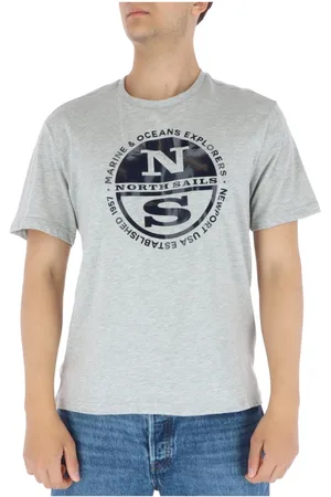 North Sails Top, Herre, Grå, S, Bomuld, Grå Print T-shirt