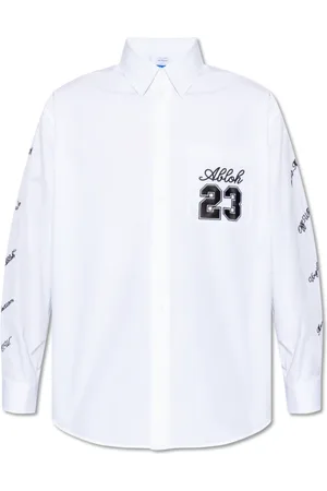 OFF-WHITE Skjorte, Herre, Hvid, S, Bomuld, Broderet Skjorte