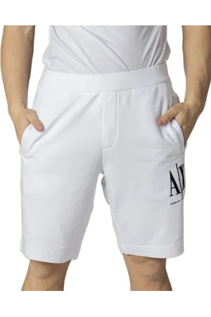 Armani Exchange Shorts, Herre, Hvid, XL, Bomuld, Hvide Printede Bomuldsshorts