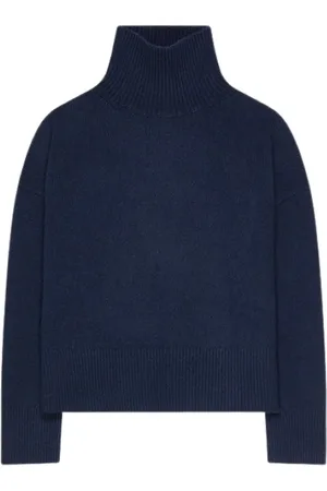 Vanessa Bruno Strik, Dame, Blå, M, Uld, Malo Rullekrave Sweater