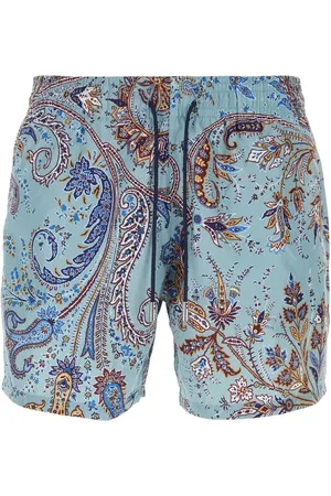 Etro Badetøj, Herre, Blå, 2XL, Polyester, Printede Badeshorts