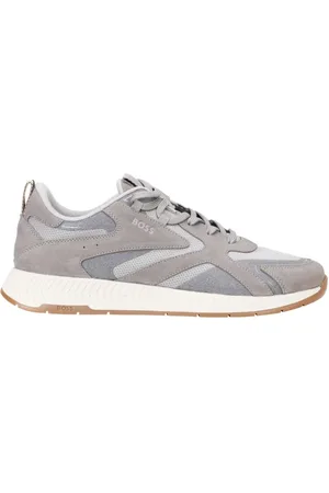 HUGO BOSS Sko, Herre, Grå, 44 EU, Suede, Titanium Runner Sneakers