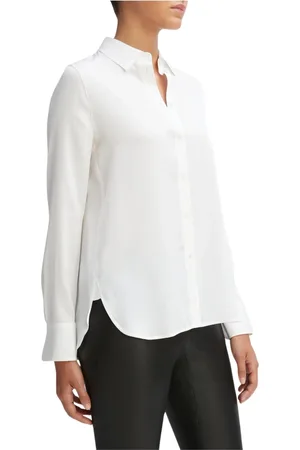 Vince Bluser & Skjorter, Dame, Hvid, L, Uld, Slim Fit Bluse