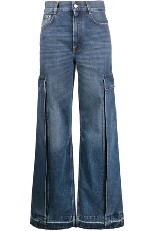 Stella McCartney Jeans, Dame, Blå, W26, Bomuld, Vintage Mørkeblå Cargo Flare Jeans