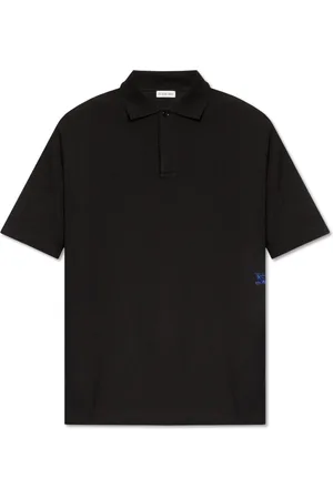 Burberry Top, Herre, Sort, S, Bomuld, Logo-broderet Polo Shirt